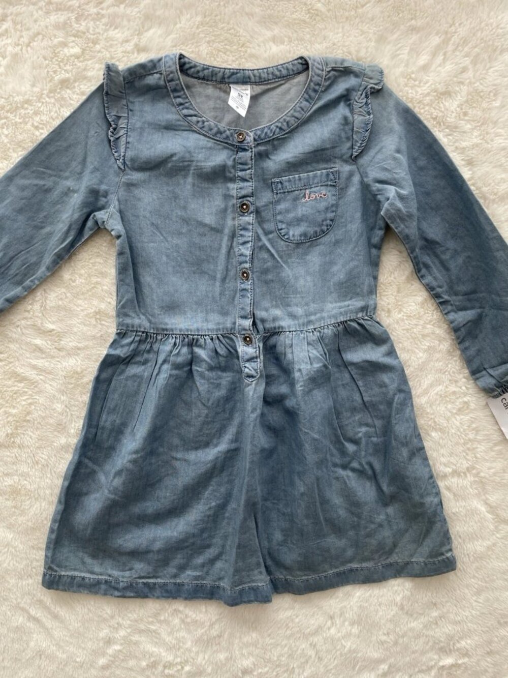 SALE! NWT Carters kids BLUE DENIM BLUE DRESS With Love - Girls Size 5T